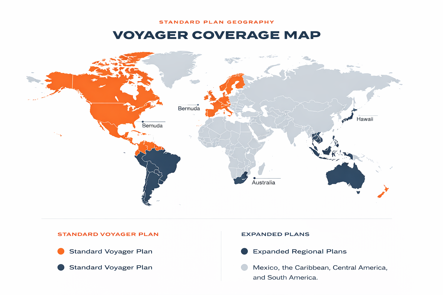 Voyager Connectivity Coverage Map showing global vessel tracking and real-time maritime network reach